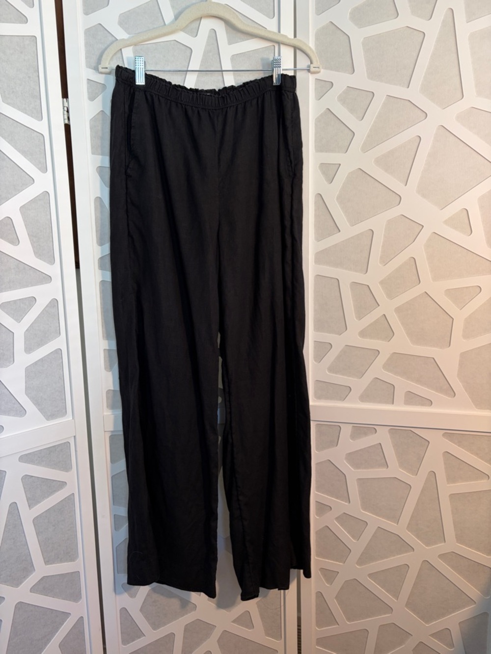 J. Crew Stratus Black Linen Wide-Leg Pants - Picture 2 of 4